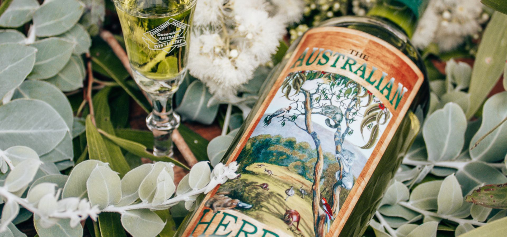 Australian Herbal Liqueur flat lay